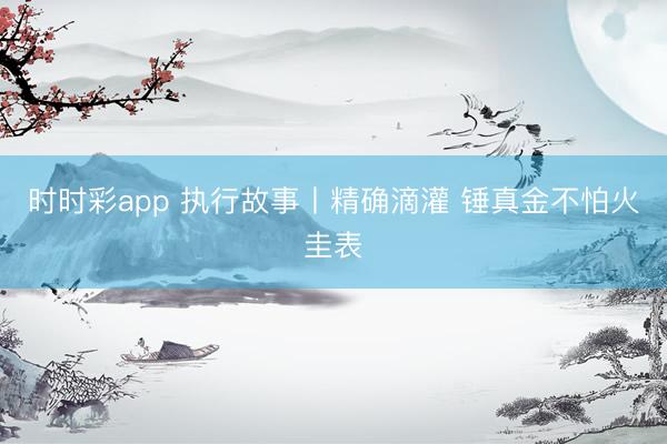 時時彩app 執行故事丨精確滴灌 錘真金不怕火圭表