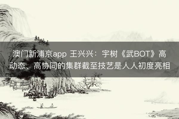 澳門新浦京app 王興興：宇樹《武BOT》高動態、高協同的集群截至技藝是人人初度亮相