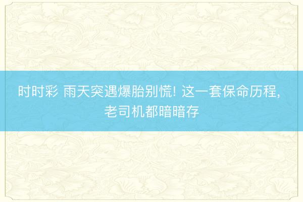 時時彩 雨天突遇爆胎別慌! 這一套保命歷程， 老司機都暗暗存